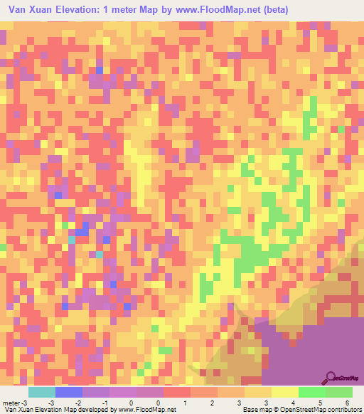 Van Xuan,Vietnam Elevation Map