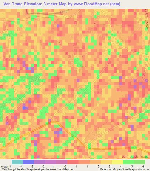 Van Trang,Vietnam Elevation Map