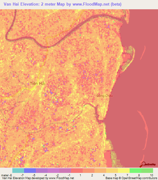 Van Hai,Vietnam Elevation Map