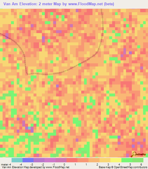 Van Am,Vietnam Elevation Map