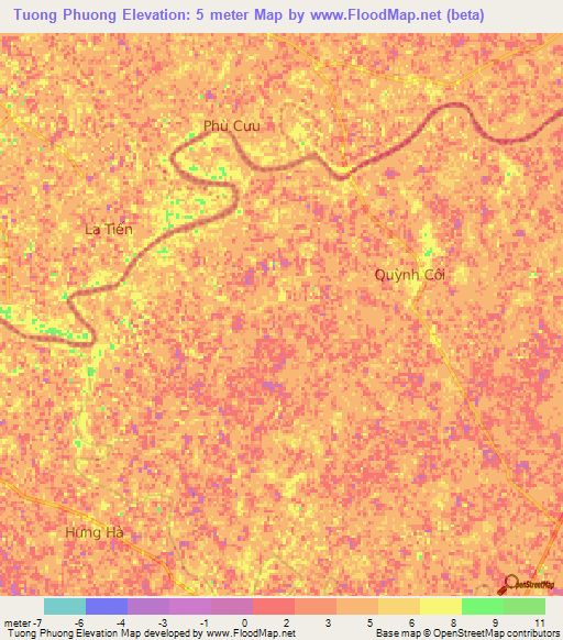 Tuong Phuong,Vietnam Elevation Map