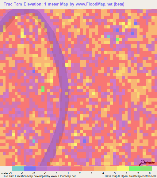 Truc Tam,Vietnam Elevation Map