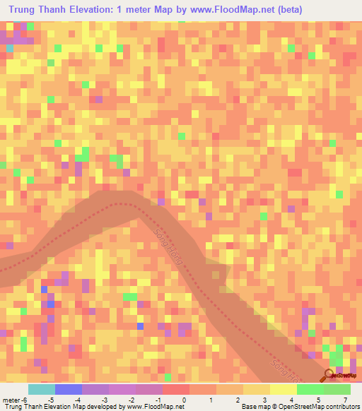 Trung Thanh,Vietnam Elevation Map