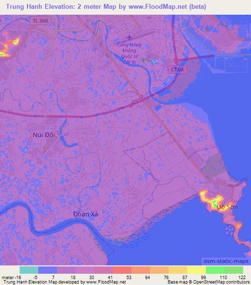 Trung Hanh,Vietnam Elevation Map