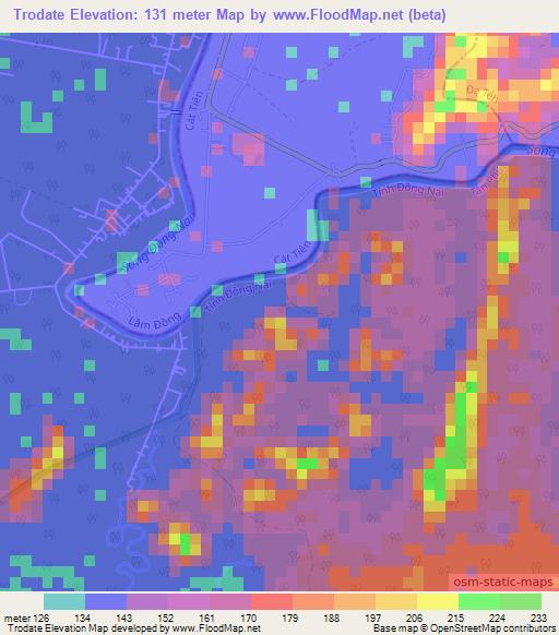Trodate,Vietnam Elevation Map