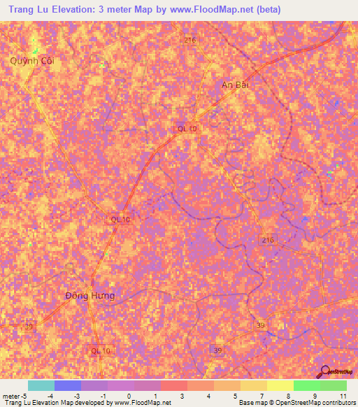 Trang Lu,Vietnam Elevation Map