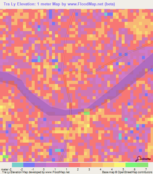 Tra Ly,Vietnam Elevation Map