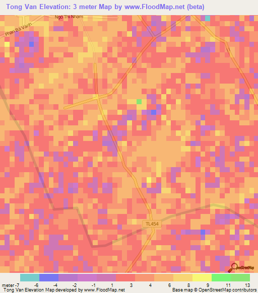 Tong Van,Vietnam Elevation Map