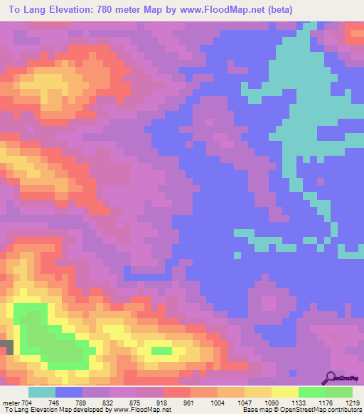 To Lang,Vietnam Elevation Map