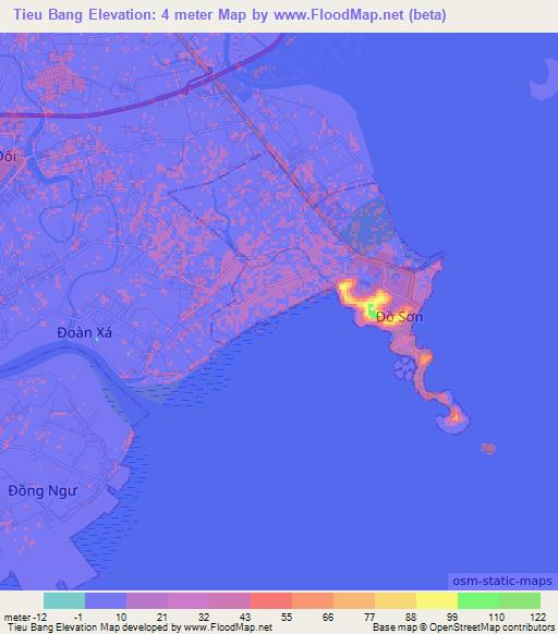 Tieu Bang,Vietnam Elevation Map
