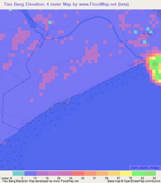 Tieu Bang,Vietnam Elevation Map