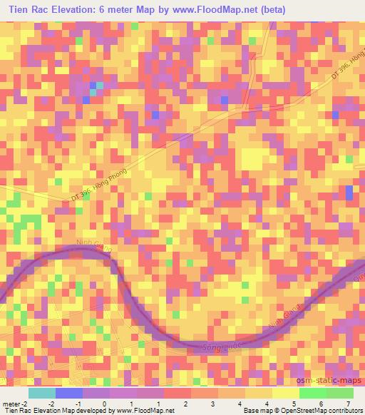 Tien Rac,Vietnam Elevation Map