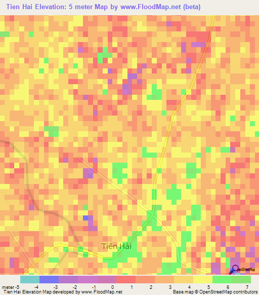 Tien Hai,Vietnam Elevation Map