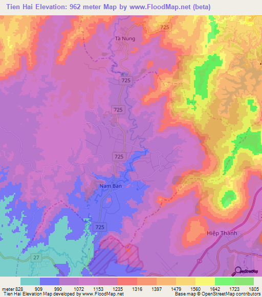 Tien Hai,Vietnam Elevation Map