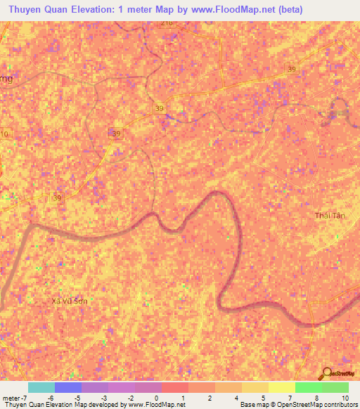 Thuyen Quan,Vietnam Elevation Map