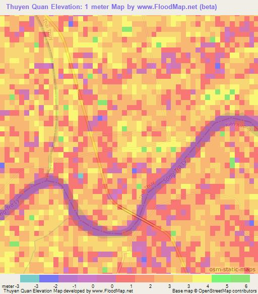 Thuyen Quan,Vietnam Elevation Map