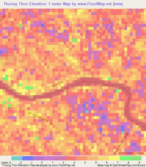 Thuong Thon,Vietnam Elevation Map