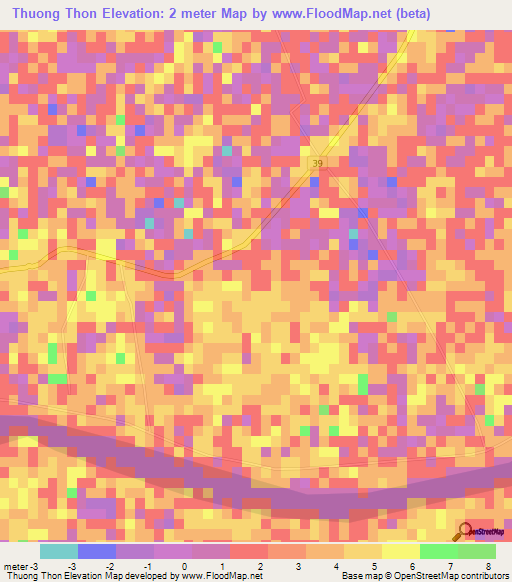 Thuong Thon,Vietnam Elevation Map