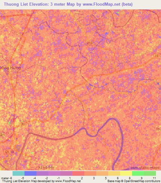 Thuong Liet,Vietnam Elevation Map