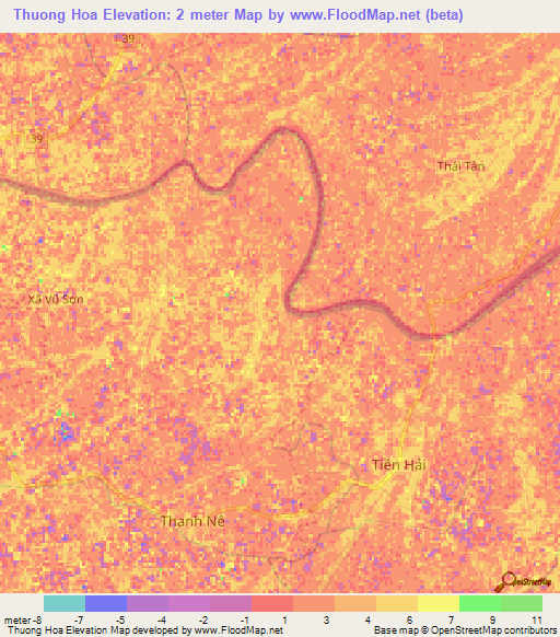 Thuong Hoa,Vietnam Elevation Map