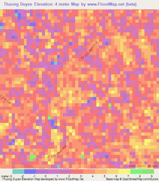 Thuong Duyen,Vietnam Elevation Map