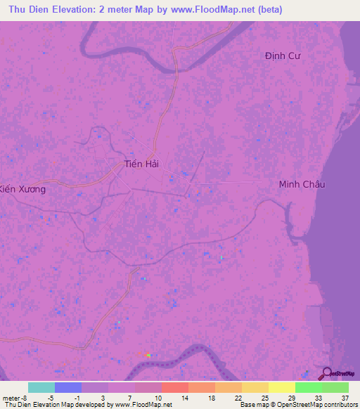 Thu Dien,Vietnam Elevation Map