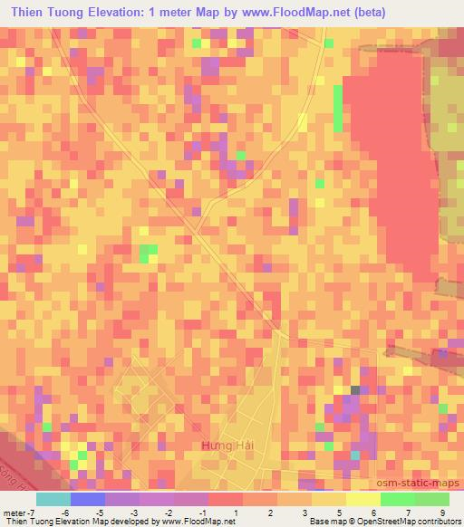 Thien Tuong,Vietnam Elevation Map