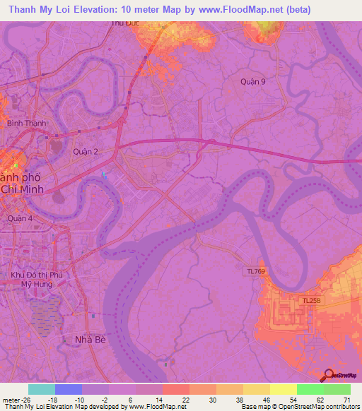 Thanh My Loi,Vietnam Elevation Map