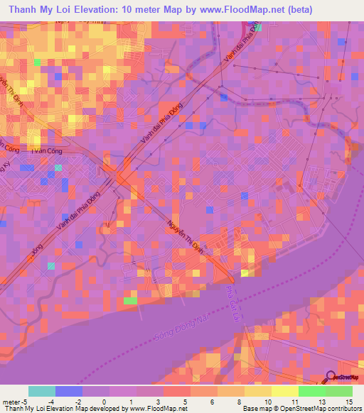 Thanh My Loi,Vietnam Elevation Map