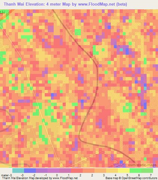 Thanh Mai,Vietnam Elevation Map