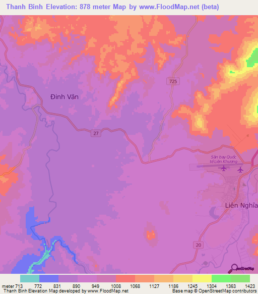 Thanh Binh,Vietnam Elevation Map