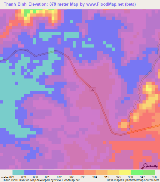 Thanh Binh,Vietnam Elevation Map