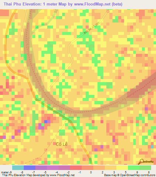 Thai Phu,Vietnam Elevation Map