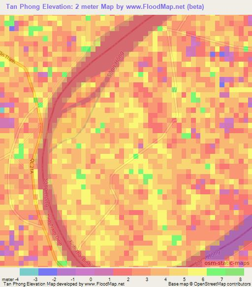 Tan Phong,Vietnam Elevation Map
