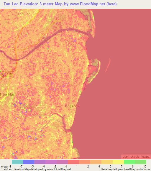 Tan Lac,Vietnam Elevation Map