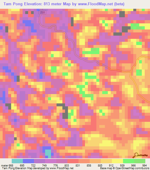 Tam Pong,Vietnam Elevation Map