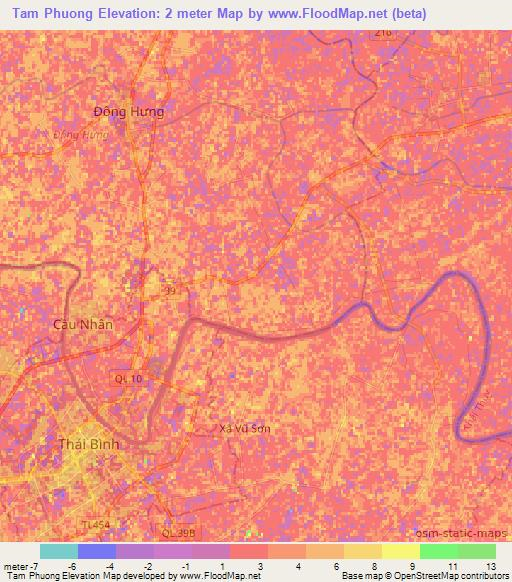 Tam Phuong,Vietnam Elevation Map