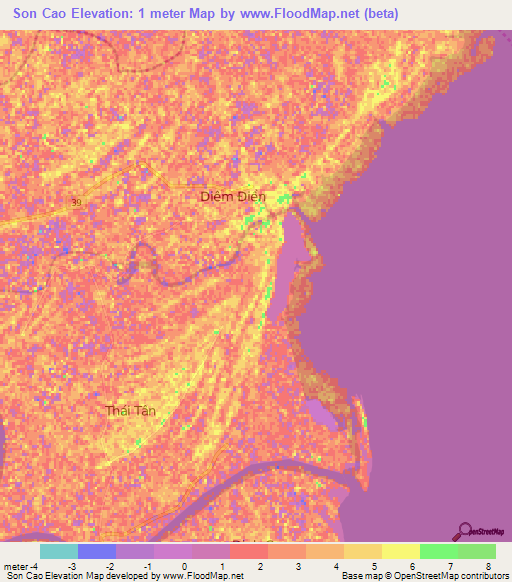 Son Cao,Vietnam Elevation Map