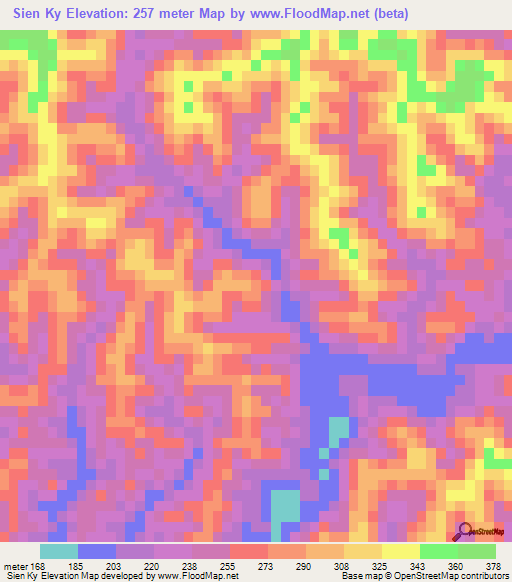 Sien Ky,Vietnam Elevation Map