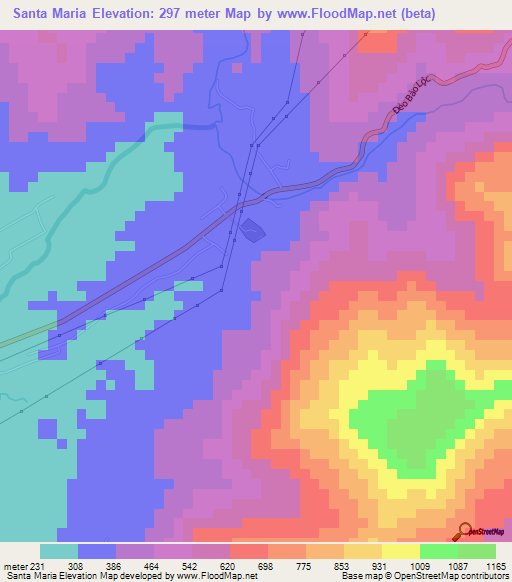 Santa Maria,Vietnam Elevation Map