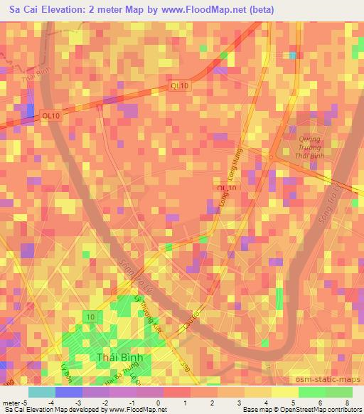 Sa Cai,Vietnam Elevation Map