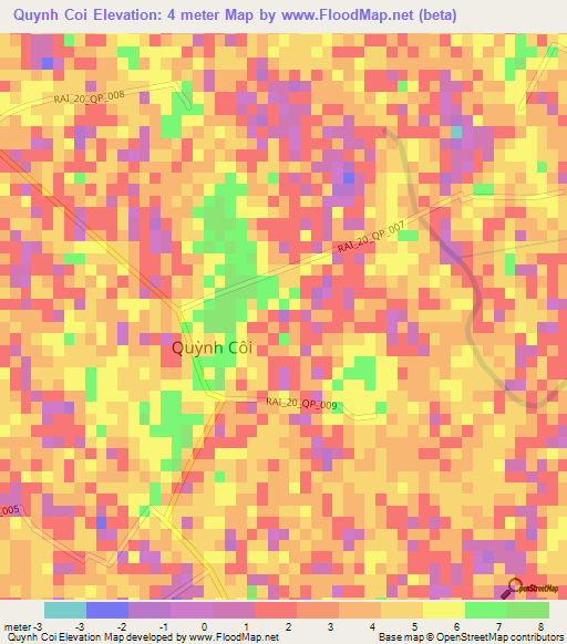 Quynh Coi,Vietnam Elevation Map