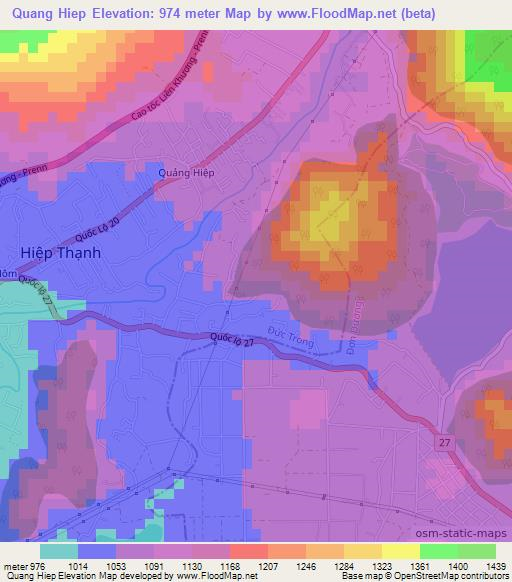 Quang Hiep,Vietnam Elevation Map