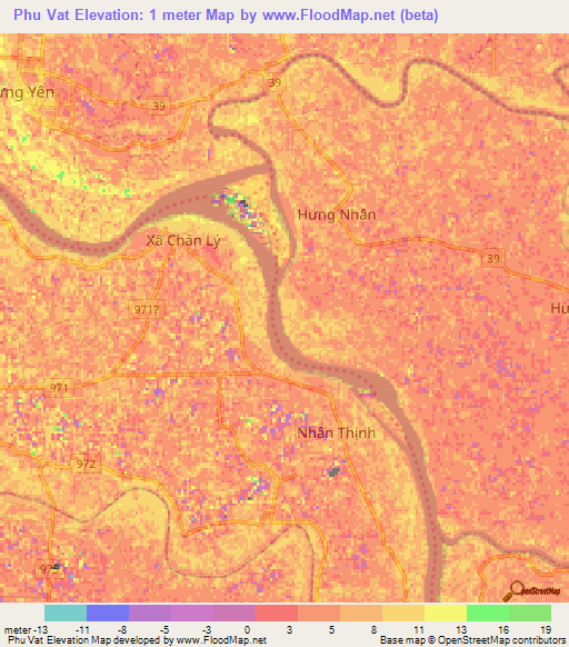 Phu Vat,Vietnam Elevation Map