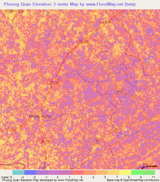Phuong Quan,Vietnam Elevation Map