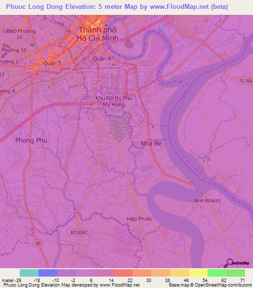 Phuoc Long Dong,Vietnam Elevation Map