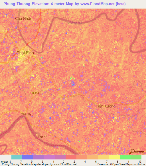 Phung Thuong,Vietnam Elevation Map