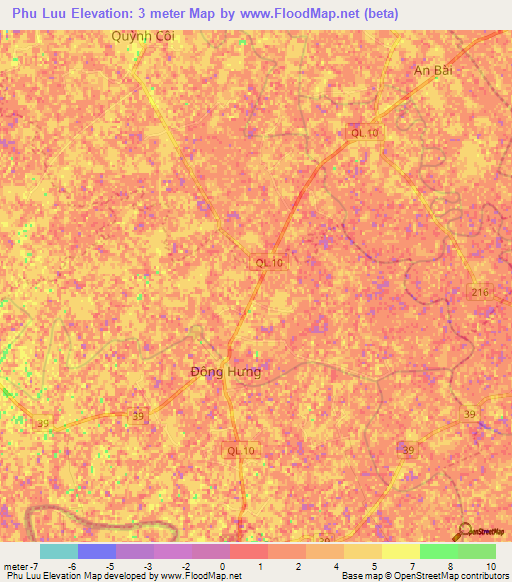 Phu Luu,Vietnam Elevation Map