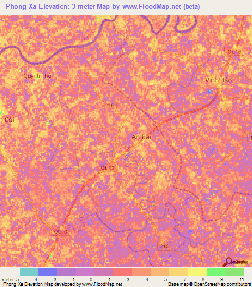Phong Xa,Vietnam Elevation Map