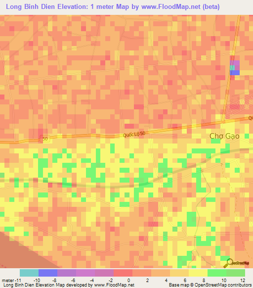 Long Binh Dien,Vietnam Elevation Map